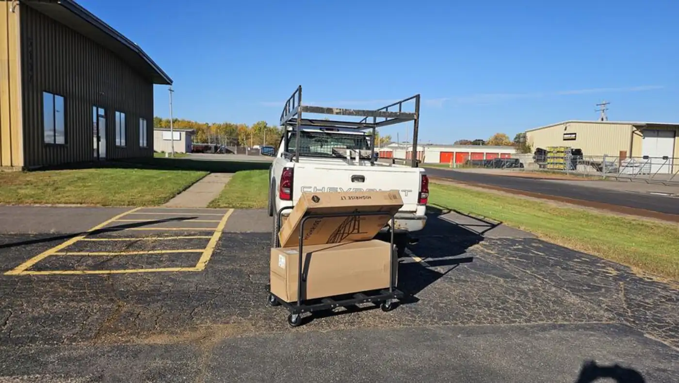Same-day mattress pickup loaded on truck